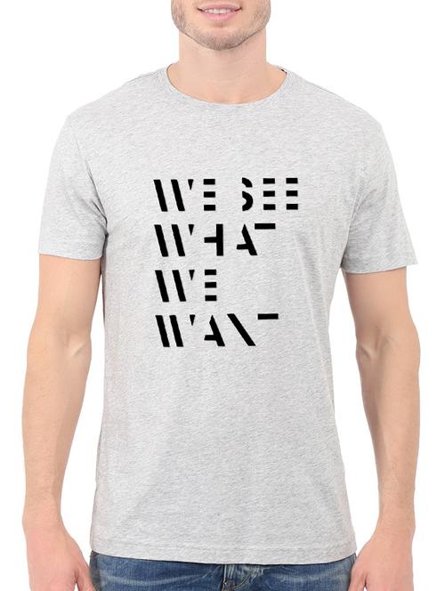 grey cotton chest print tshirt - 14540006 - Standard Image - 1