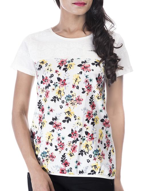 Amadore white rayon PRINTED top - 14540018 - Standard Image - 1