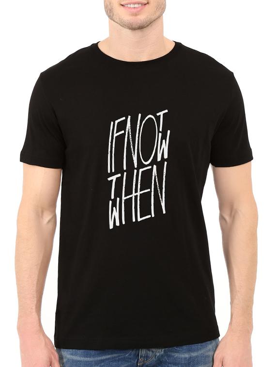 black cotton chest print tshirt - 14540340 - Zoom Image - 1