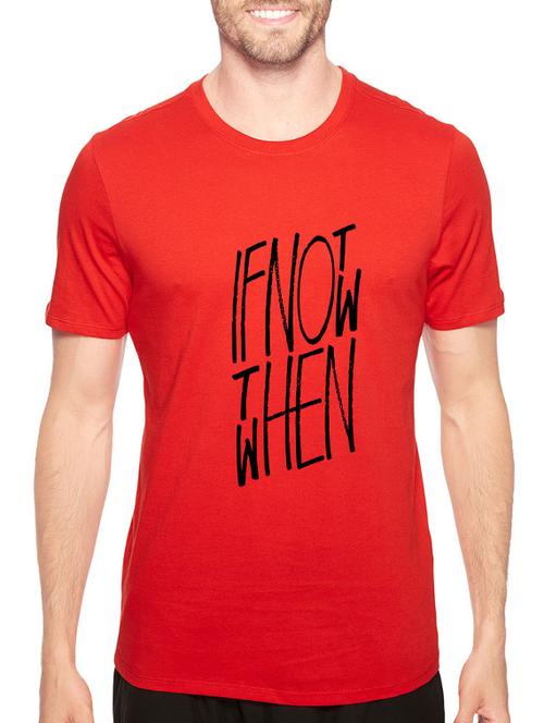red cotton front print t-shirt - 14540345 - Standard Image - 1
