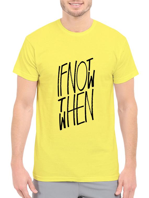 yellow cotton front print t-shirt - 14540348 - Zoom Image - 1