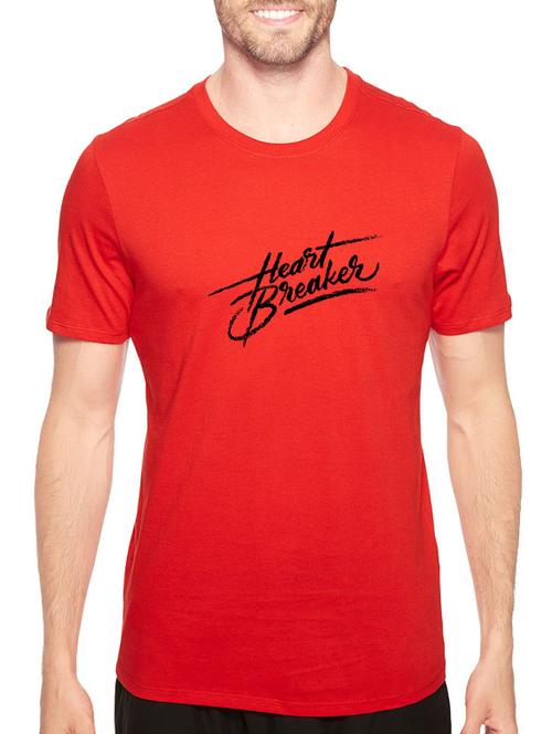red cotton chest print tshirt - 14540365 - Standard Image - 1