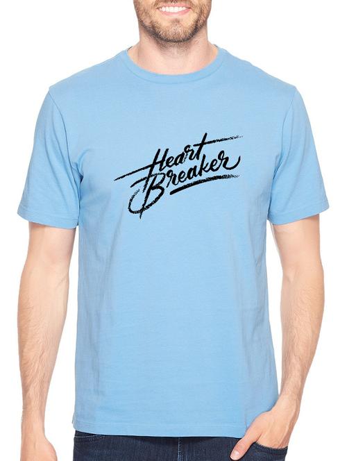 blue cotton chest print tshirt - 14540366 - Standard Image - 1