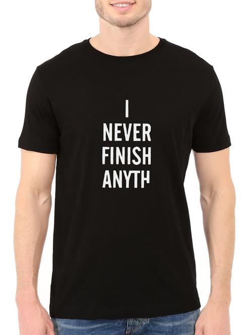 black cotton chest print t-shirt - 14540370 - Standard Image - 1