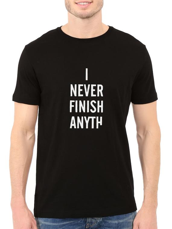 black cotton chest print t-shirt - 14540370 - Zoom Image - 1