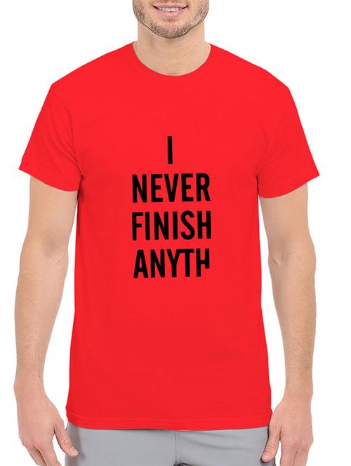 red cotton chest print t-shirt - 14540375 - Standard Image - 1