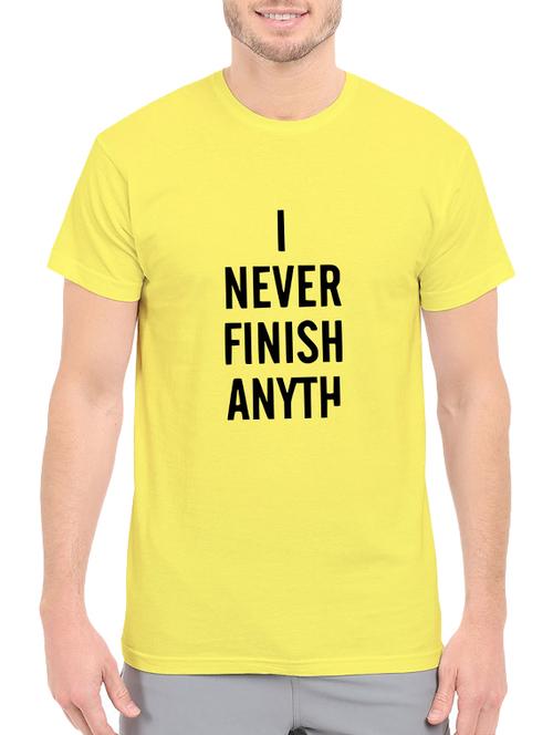 yellow cotton chest print tshirt - 14540378 - Standard Image - 1
