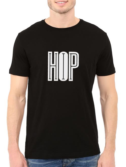 black cotton chest print tshirt - 14540380 - Standard Image - 1