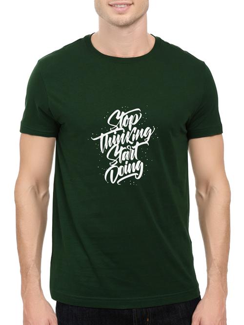 green cotton chest print tshirt - 14540395 - Standard Image - 1