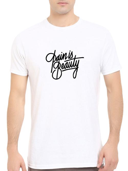 white cotton chest print tshirt - 14540411 - Standard Image - 1
