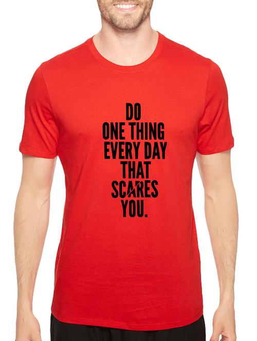 red cotton chest print tshirt - 14540429 - Standard Image - 1