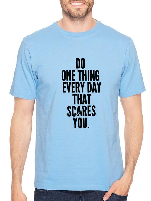 blue cotton chest print tshirt - 14540430 - Standard Image - 1