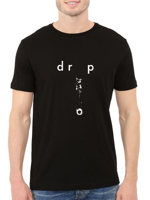 black cotton chest print tshirt - 14540434 - Standard Image - 1