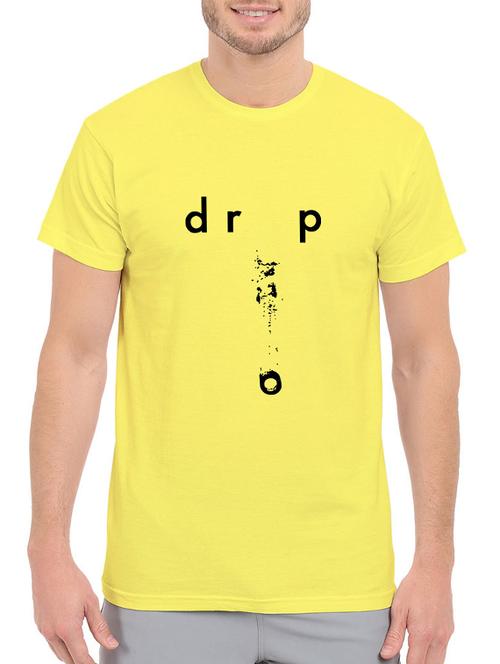 yellow cotton chest print tshirt - 14540442 - Standard Image - 1