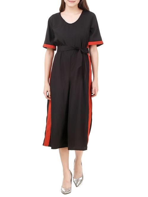 solid black crepe jumpsuit - 14540466 - Very Small Image - 1