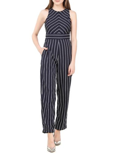 navy blue striped jumpsuit - 14540471 - Very Small Image - 1