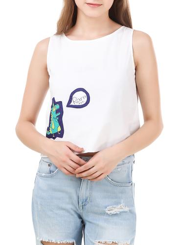 white cotton crop top - 14540479 - Very Small Image - 1