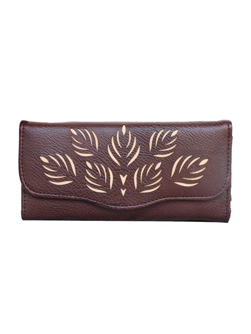 brown leatherette regular clutch - 14540590 - Standard Image - 1