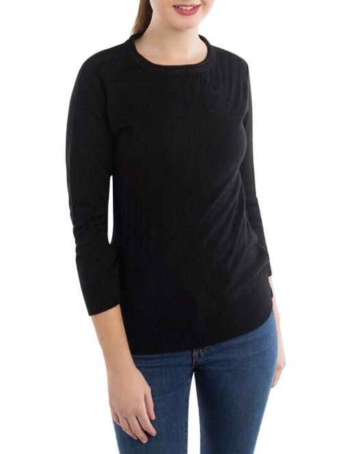 black woolen pullover - 14540692 - Standard Image - 1