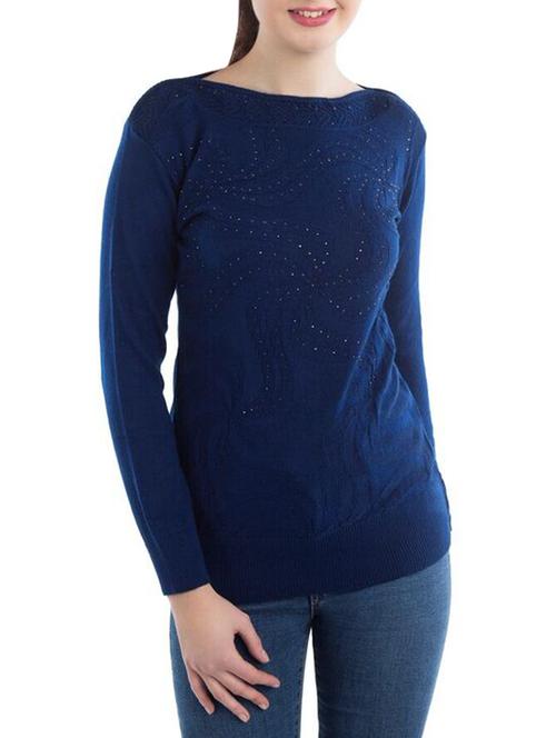 dark blue woolen pullover - 14540693 - Very Small Image - 1