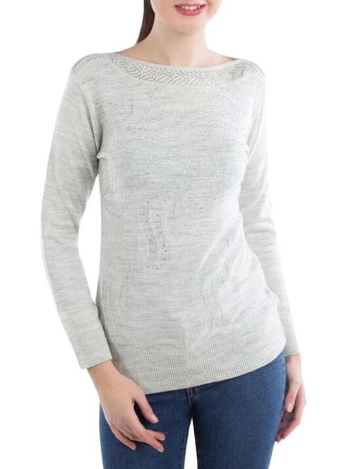 grey woolen pullover - 14540695 - Very Small Image - 1