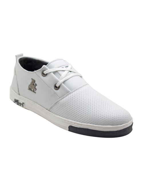 white leatherette lace up sneaker - 14540698 - Very Small Image - 1
