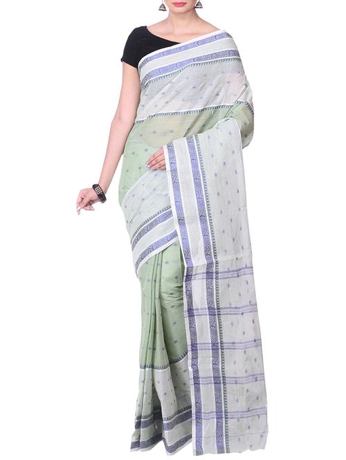 green tant saree - 14541086 - Very Small Image - 1