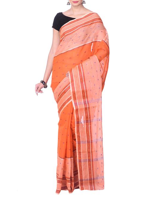 orange tant saree - 14541087 - Standard Image - 1