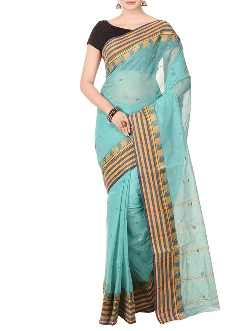 sky blue tant saree - 14541095 - Very Small Image - 1