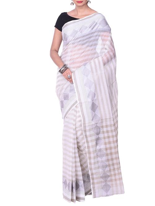 cream tant saree - 14541105 - Standard Image - 1