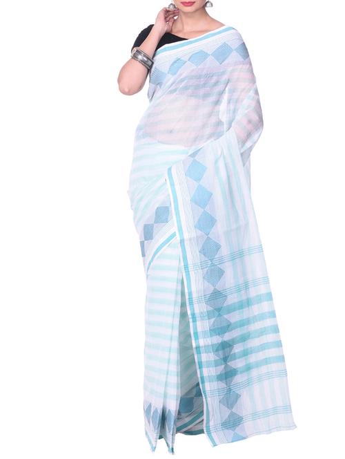 sky blue tant saree - 14541122 - Standard Image - 1