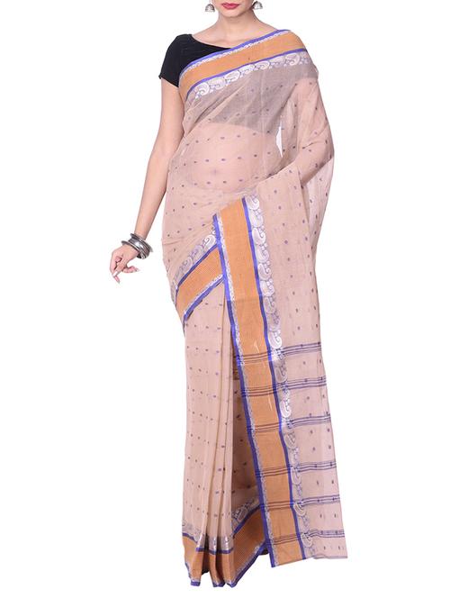 beige tant saree - 14541123 - Standard Image - 1