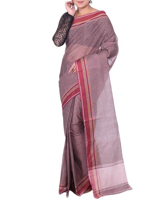 grey tant saree - 14541130 - Standard Image - 1