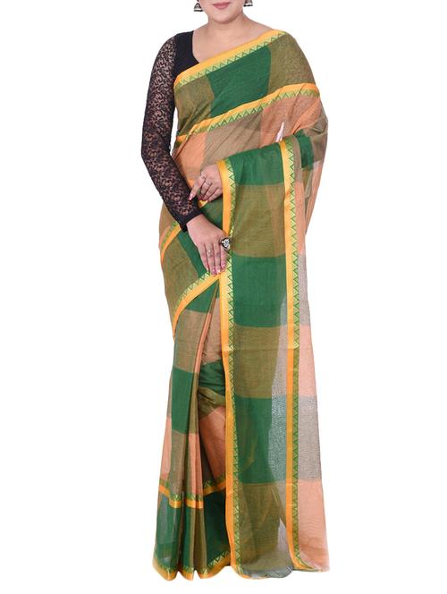 green tant saree - 14541137 - Very Small Image - 1
