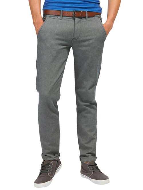 grey cotton chinos casual trousers - 14541148 - Very Small Image - 1