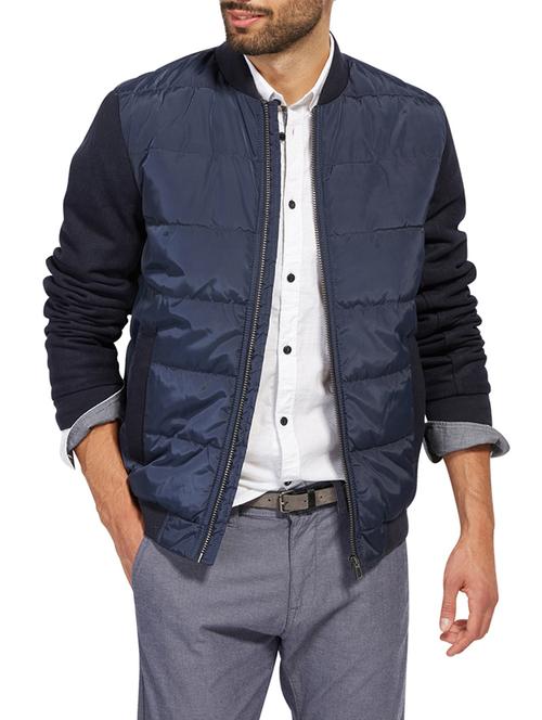 navy blue polyester quilted jacket - 14541177 - Very Small Image - 1