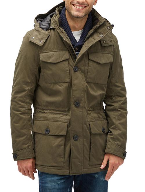 olive green cotton casual jacket - 14541180 - Very Small Image - 1