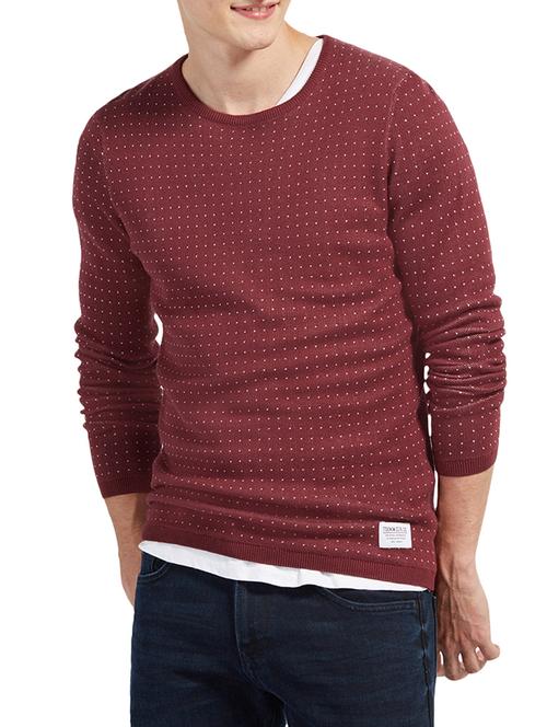 maroon cotton pullover - 14541198 - Very Small Image - 1