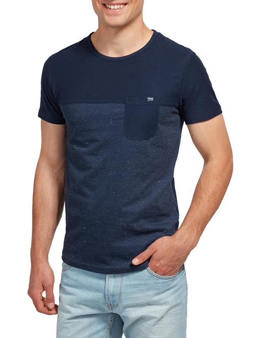 navy blue cotton pocket t-shirt - 14541205 - Very Small Image - 1