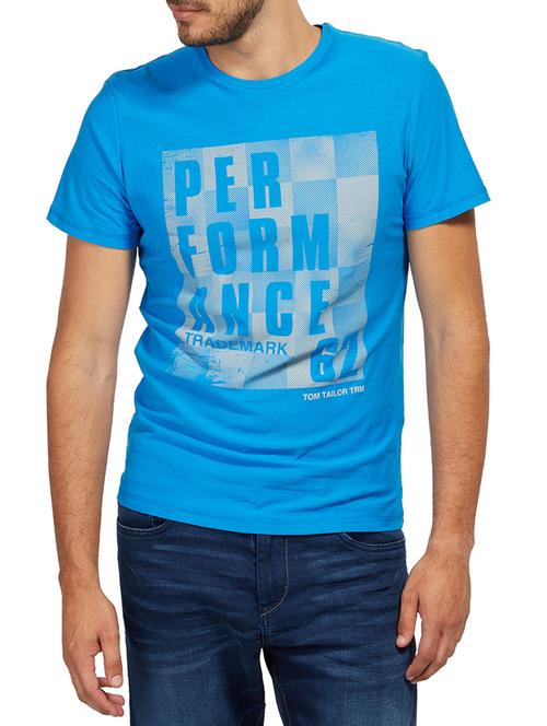 blue cotton front print tshirt - 14541219 - Very Small Image - 1