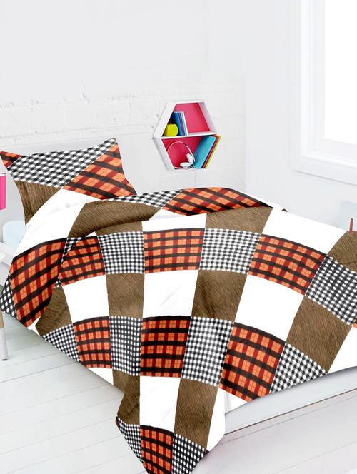 Printed Cotton Single Bed Sheet With One Pillow Cover - 14541286 - Very Small Image - 1