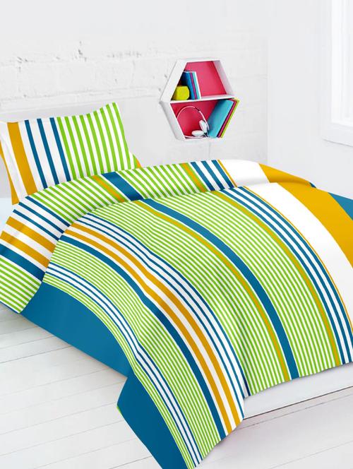 Printed Cotton Single Bed Sheet With One Pillow Cover - 14541290 - Very Small Image - 1