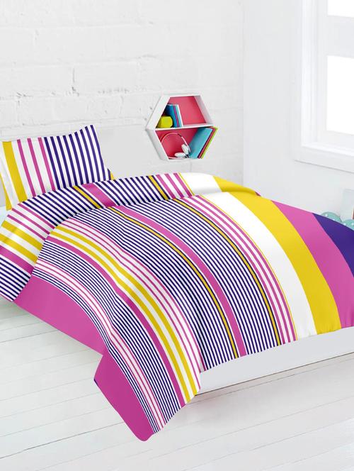 Printed Cotton Single Bed Sheet With One Pillow Cover - 14541293 - Very Small Image - 1