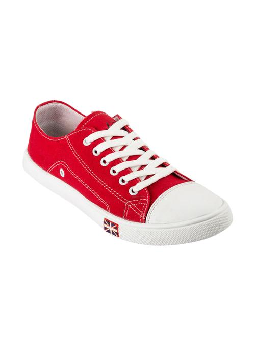 red canvas lace up sneaker - 14541301 - Standard Image - 1