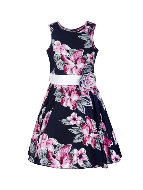 navy blue rayon frock - 14542031 - Standard Image - 1