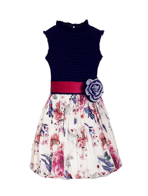 navy blue polyester frock - 14542038 - Standard Image - 1
