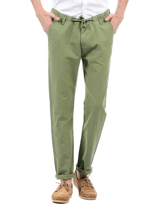 green cotton blend chinos - 14542052 - Very Small Image - 1