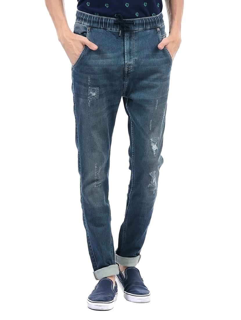 blue cotton blend plain jeans - 14542056 - Zoom Image - 1