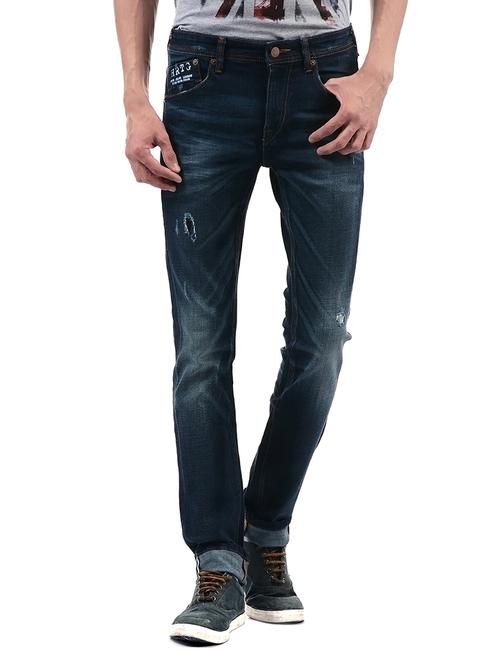 blue cotton ripped jeans - 14542057 - Very Small Image - 1