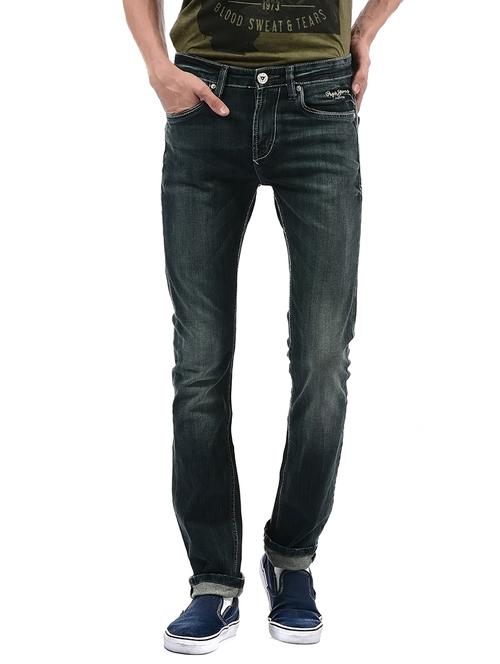 blue cotton washed jeans - 14542058 - Very Small Image - 1